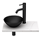 Arezzo 500mm White Carrara Marble Floating Shelf with Round Matt Black Basin