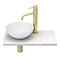 Arezzo 500mm White Carrara Marble Floating Shelf with Round Matt White Basin