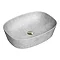 Arezzo 505 x 385mm Curved Rectangular Counter Top Basin - Light Grey Marble Effect Large Image