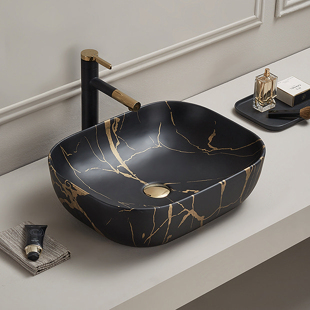 Fashion White and Golden Luxury Bathroom Ceramic Gold Toilet for