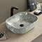 Arezzo 505 x 405mm Curved Rectangular Counter Top Basin - Gloss Grey Marble Effect  Profile Large Im