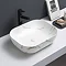 Arezzo 505 x 405mm Curved Rectangular Counter Top Basin - Matt White Marble Effect Profile Large Im