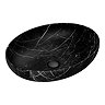 Arezzo 520 x 395mm Curved Oval Counter Top Basin - Matt Black Marble Effect  In Bathroom Large Image