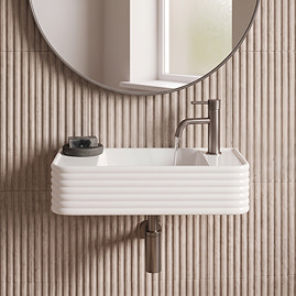 Arezzo Groove Wall Hung Basin 550 x 295mm - 1 Tap Hole