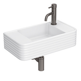 Arezzo Groove Wall Hung Basin 550 x 295mm - 1 Tap Hole