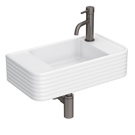 Arezzo Groove Wall Hung Basin 550 x 295mm - 1 Tap Hole