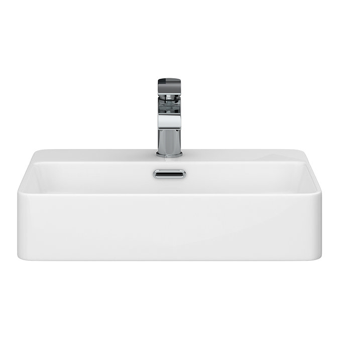 Arezzo 600 x 425mm Gloss White 1TH Rectangular Counter Top Basin