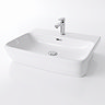 Arezzo 565mm Curved Semi-Recessed Basin - Gloss White