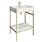 Arezzo 600 Brushed Brass Framed Washstand with Back To Wall Toilet  Profile Large Image