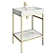 Arezzo 600 Brushed Brass Framed Washstand with Toilet  Profile Large Image