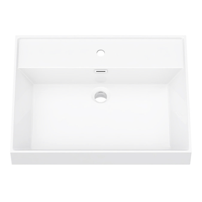 Arezzo 600 Chrome Framed Washstand with Gloss White Open Shelf and Basin