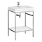 Arezzo 600 Chrome Framed Washstand with Gloss White Open Shelf and Basin