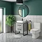 Arezzo 600 Concrete-Effect Matt Black Framed 2 Drawer Vanity Unit with Countertop Basin Standard La