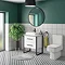 Arezzo 600 Gloss White Matt Black Framed Vanity Unit + Square Toilet Large Image