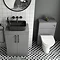 Arezzo 600 Grey Floor Standing Unit with Black Rectangular Counter Top Basin + Toilet Pack Large Ima
