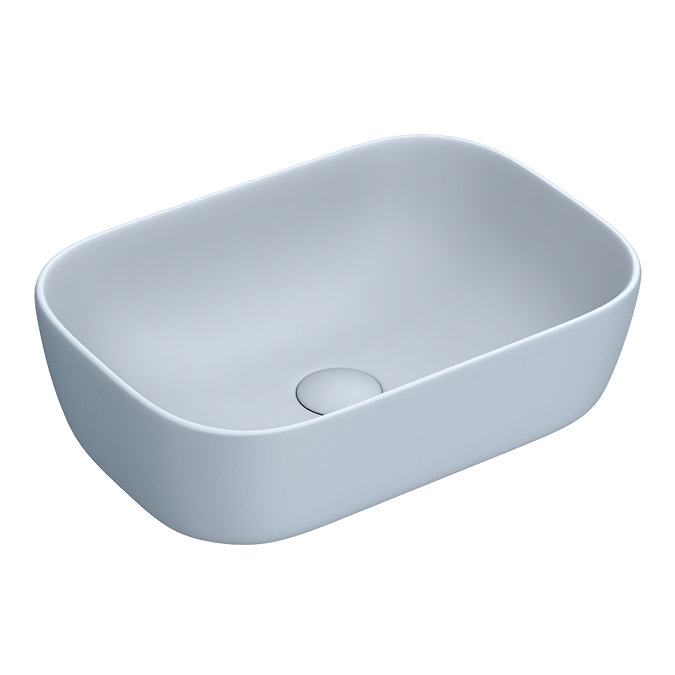 Arezzo 600 Grey Floor Standing Unit with Blue Rectangular Counter Top Basin + Toilet Pack Standard
