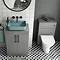 Arezzo 600 Grey Floor Standing Unit with Green Rectangular Counter Top Basin + Toilet Pack Large Ima