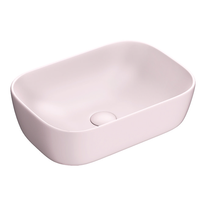 Arezzo 600 Grey Floor Standing Unit with Pink Rectangular Counter Top Basin + Toilet Pack  Standard 