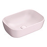 Arezzo 600 Grey Floor Standing Unit with Pink Rectangular Counter Top Basin + Toilet Pack  Standard 