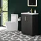 Arezzo 600 Matt Black Floor Standing Vanity Unit with Brushed Brass Handles