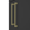 Arezzo 600 Matt Black Floor Standing Vanity Unit with Brushed Brass Handles Feature Large Image