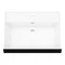 Arezzo 600 Matt Black Framed Washstand with Gloss White Open Shelf and Gloss Black Basin  Feature La