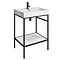 Arezzo 600 Matt Black Framed Washstand with Toilet  Profile Large Image