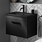 Arezzo 600 Matt Black Wall Hung Vanity Unit with Matt Black Basin + Handle