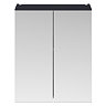 Arezzo 600 Matt Blue 2-Door Mirror Cabinet  Profile Large Image