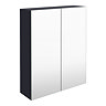 Arezzo 600 Matt Blue 2-Door Mirror Cabinet Large Image