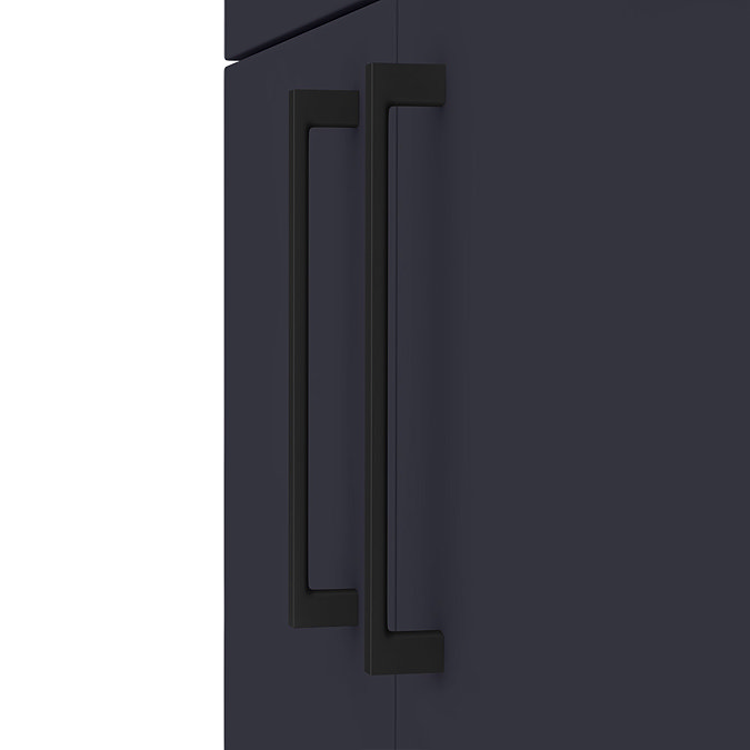 Arezzo 600 Matt Blue Floor Standing Vanity Unit with 410 x 330mm Oval Counter Top Basin + Black Handles  Profile Large Image