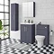 Arezzo 600 Matt Blue Floor Standing Vanity Unit with Chromes Handles  In Bathroom Large Image