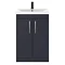 Arezzo 600 Matt Blue Floor Standing Vanity Unit with Chromes Handles  Standard Large Image