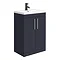 Arezzo 600 Matt Blue Floor Standing Vanity Unit with Chromes Handles Large Image