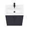 Arezzo 600 Matt Blue Floor Standing Vanity Unit with Matt Black Handles  additional Large Image