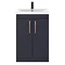 Arezzo 600 Matt Blue Floor Standing Vanity Unit with Rose Gold Handles Standard Large Image