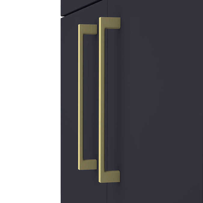 Arezzo 600 Matt Blue Floor Standing Vanity Unit with Worktop + Brushed Brass Handles  Profile Large 