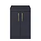 Arezzo 600 Matt Blue Floor Standing Vanity Unit with Worktop + Brushed Brass Handles Feature Large
