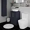 Arezzo 600 Matt Blue Floor Standing Vanity Unit with Worktop + Brushed Brass Handles Standard Large