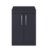 Arezzo 600 Matt Blue Floor Standing Vanity Unit with Worktop + Chrome Handles  Feature Large Image