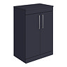 Arezzo 600 Matt Blue Floor Standing Vanity Unit with Worktop + Chrome Handles Large Image