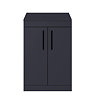 Arezzo 600 Matt Blue Floor Standing Vanity Unit with Worktop + Matt Black Handles  Feature Large Ima