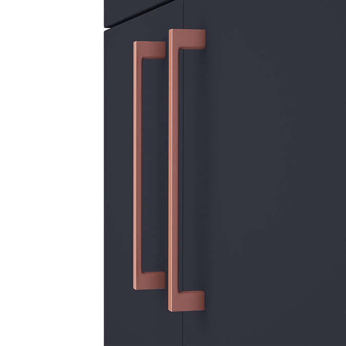 Arezzo 600 Matt Blue Floor Standing Vanity Unit with Worktop + Rose Gold Handles Profile Large Imag