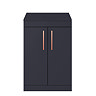 Arezzo 600 Matt Blue Floor Standing Vanity Unit with Worktop + Rose Gold Handles  Feature Large Imag