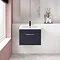 Arezzo 600 Matt Blue Wall Hung 1-Drawer Vanity Unit with Chrome Handle Feature Large Image