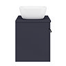 Arezzo Wall Hung Countertop Basin Unit - Blue with Black Handle - 600mm inc. Basin  additional Large Image