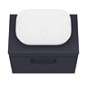 Arezzo Wall Hung Countertop Basin Unit - Blue with Black Handle - 600mm inc. Basin  Newest Large Image