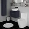 Arezzo 600 Matt Blue Wall Hung Vanity Unit with Worktop + Chrome Handle Standard Large Image