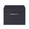 Arezzo 600 Matt Blue Wall Hung Vanity Unit with Worktop + Chrome Handle Feature Large Image