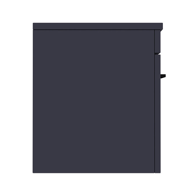 Arezzo 600 Matt Blue Wall Hung Vanity Unit with Worktop + Matt Black Handle Standard Large Image